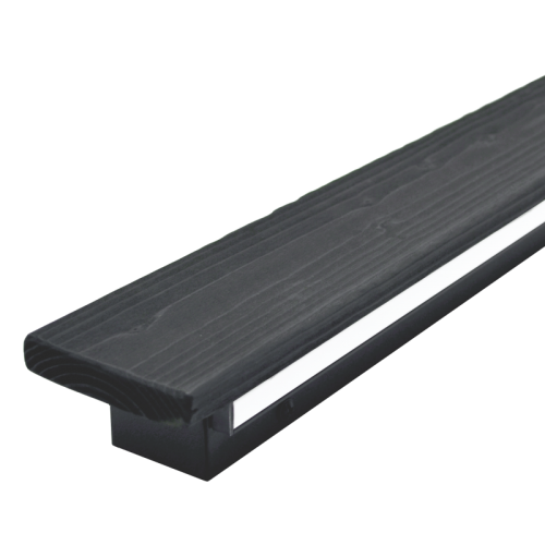 45W antracitinis linijinis LED šviestuvas su deginta mediena TAMNA 